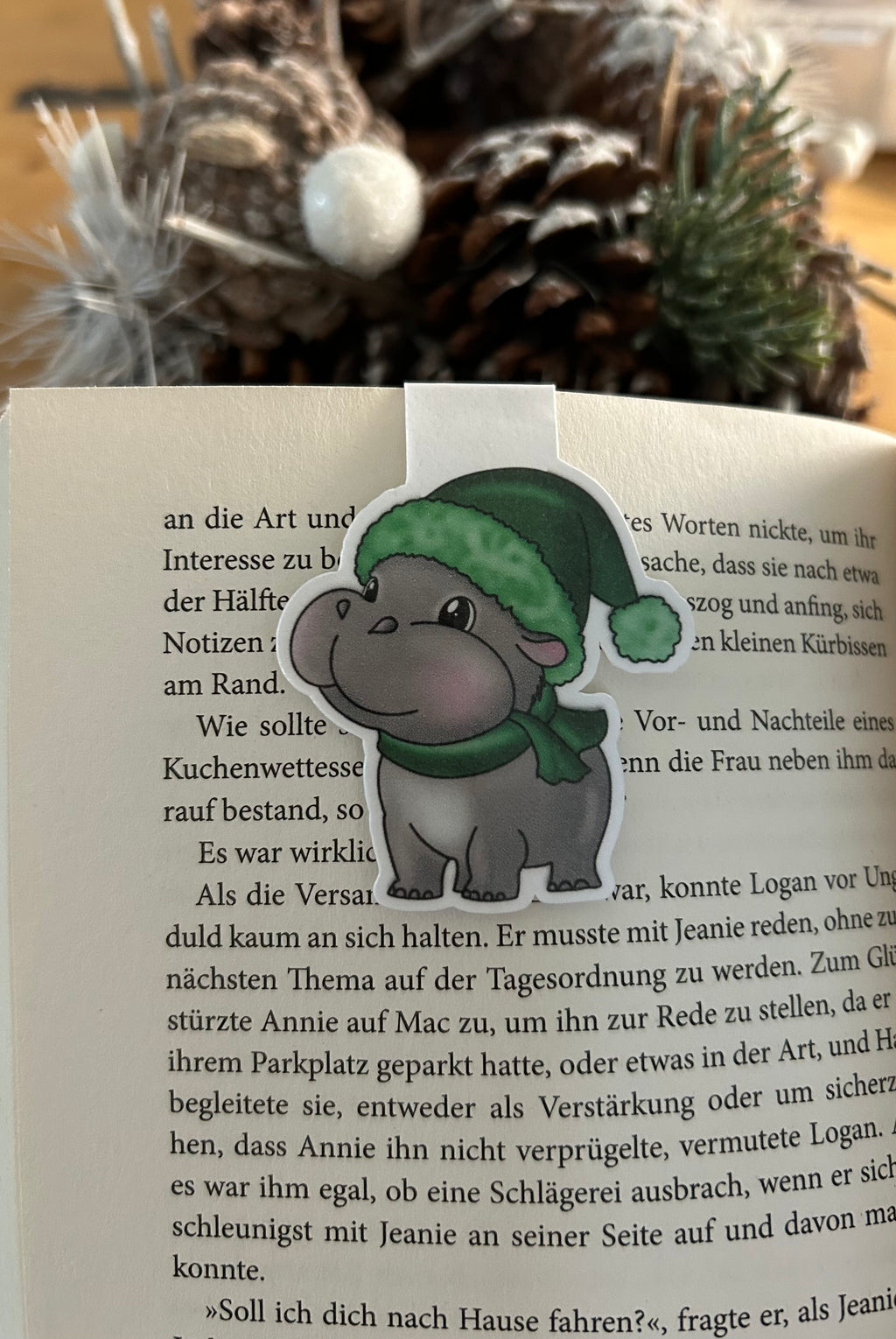 Lesezeichen magnetisch Nilpferd