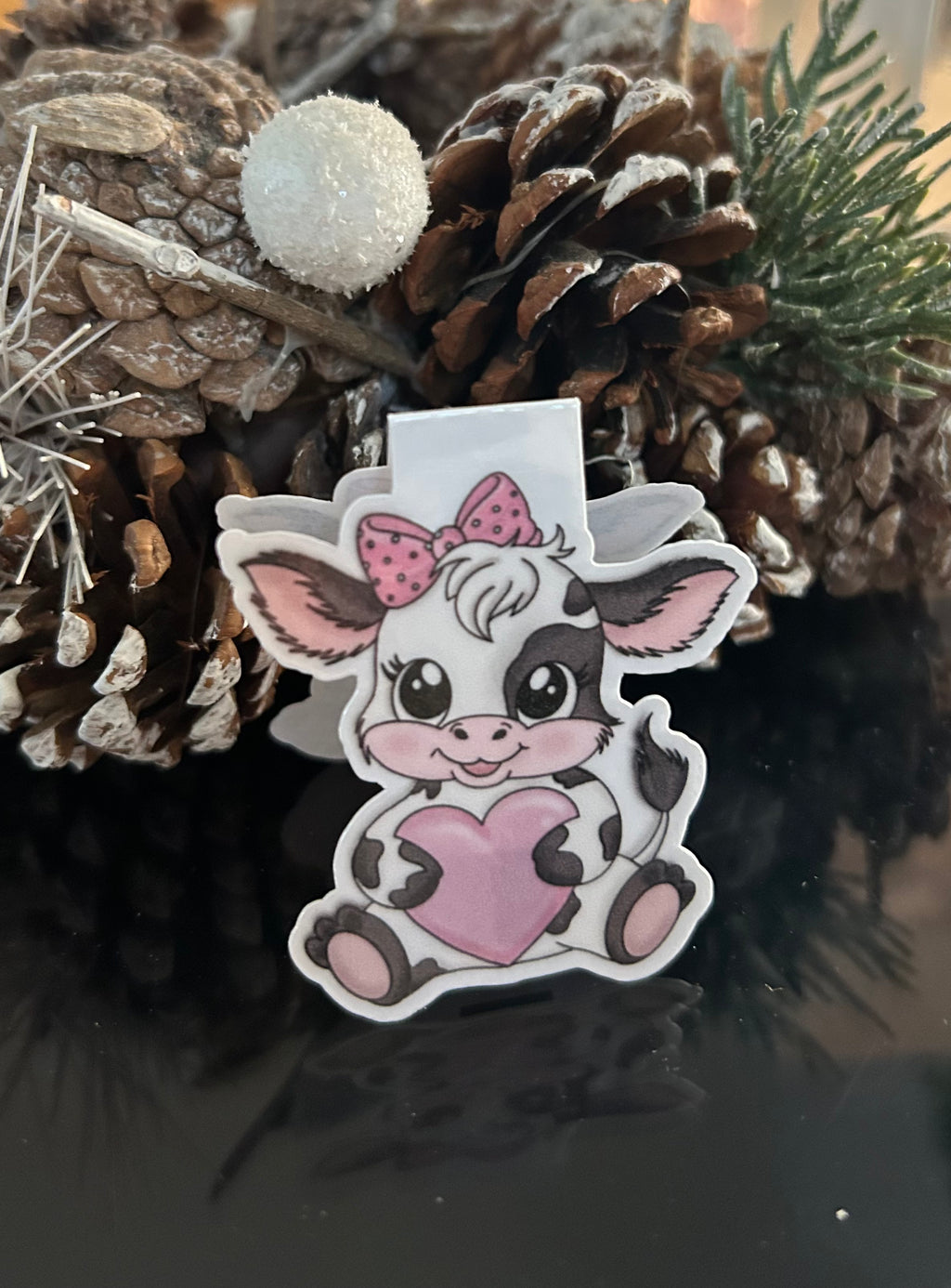 Lesezeichen magnetisch Kuh mit Herz